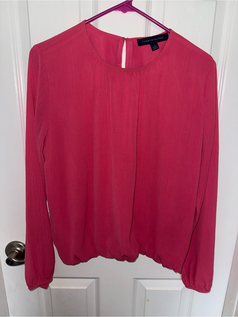 Tommy Hilfiger Raspberry Pink Long-Sleeve Blouse
